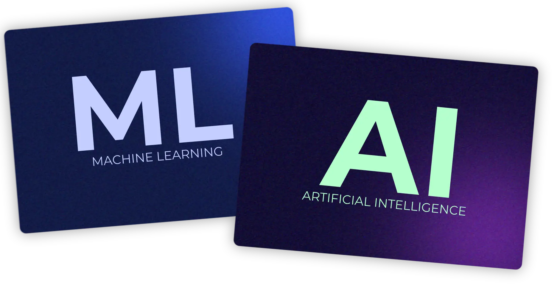 View of two website interfaces with modern and dark design. The first screen shows the title 'Behind the Code' with a rocket and dark background, explaining the origin of a community software project. The second screen presents a platform for finding speakers, with an attractive design, expert photos, and a prominent search button.